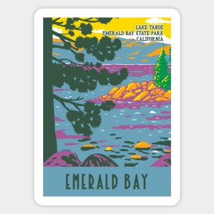 WPA Poster of Lake Tahoe at Emerald Bay State Park, California Sticker